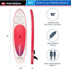 M.Y 10ft  Inflatable Paddle Board Package -Pink