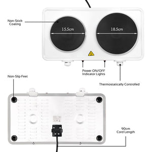 Quest Double Hot Plate - 2500 Watt