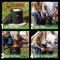 EcoFuego El Campo Fire Pit - Matte Black