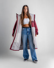 Dryrobe Advance Long Sleeve Burgundy Grey Advance Changing Robe