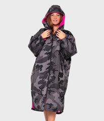 Dryrobe Advance Long Sleeve Black Camouflage Pink - RECYCLED