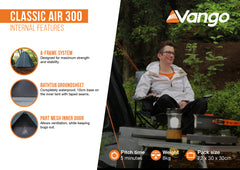 Vango Classic Air 300 Tent - Deep BLue