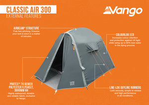 Vango Classic Air 300 Tent - Deep BLue