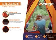 Vango Classic Air 300 Tent - Orange