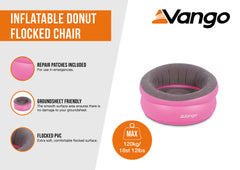 Vango Inflatable Donut Flocked Chair - Pink