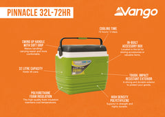 Vango Pinnacle 32L Cool Box - Grey