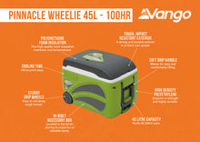 Vango Pinnacle Wheelie 45L Coolbox - Grey