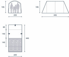 Kampa Sandwood 3 Tent ( Poled)