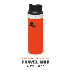 Stanley Classic Trigger Action Travel Mug | 0.47L - Blaze Orange