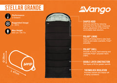 Vango Stellar Grande Sleeping Bag - Black