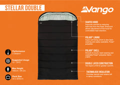 Vango Stellar Double Sleeping Bag - Black