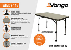 Vango Atmos 115 Folding Camp Table