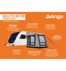 Vango Balletto Air 200 Elements Shield Caravan Awning