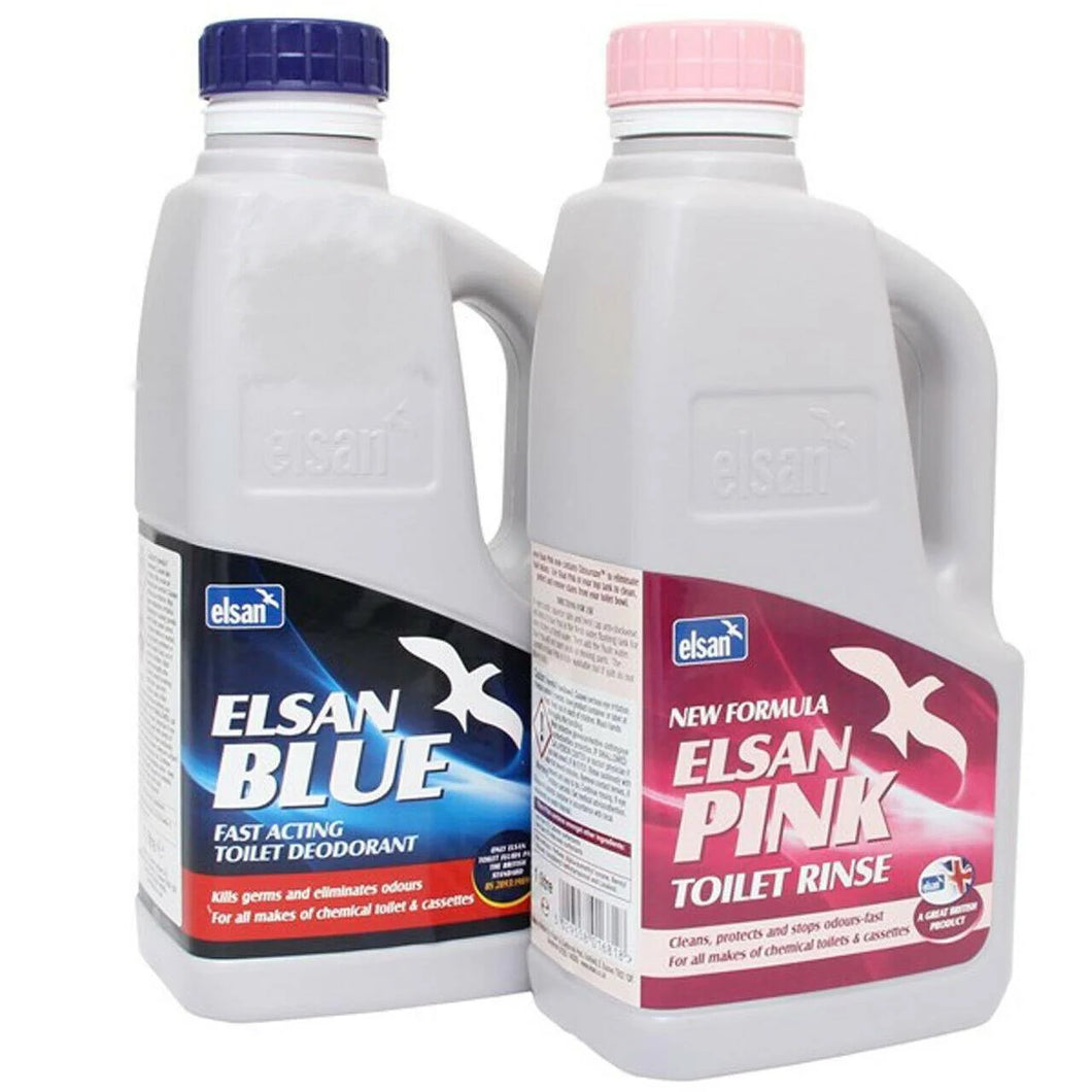 Elsan Blue 1L & Pink 1L Chemical Toilet Cleaner