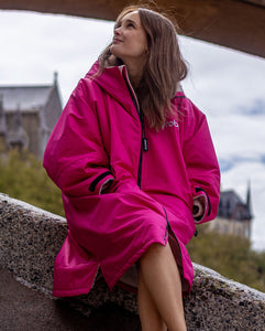 Dryrobe Advance Long Sleeve Hot Pink / Grey