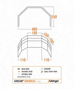 Vango Airbeam Windbreak 5 Panel (Elements Proshield)