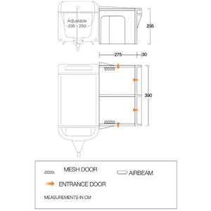 Vango Riviera Air Awning 390 Elements TC Package With Free Tall Annex Elements TC - Riviera, Caravan Awning Side Canopy and    CP225 - Breathable Fitted Carpet - Riviera 390