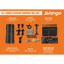 Vango Riviera Air Awning 390 Elements TC Package With Free Tall Annex Elements TC - Riviera, Caravan Awning Side Canopy and    CP225 - Breathable Fitted Carpet - Riviera 390