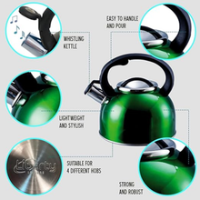 Liberty 2.5L Whistling Kettle - Green
