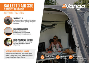 Vango Balletto Air 330 Elements ProShield Caravan Awning
