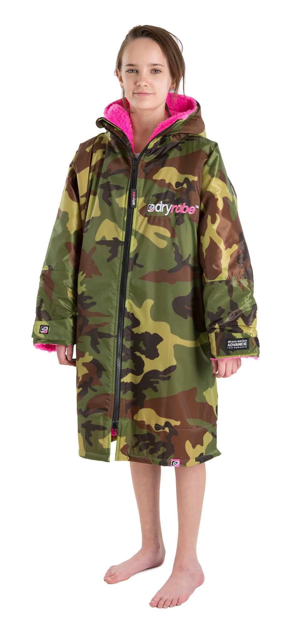 Dryrobe Advance Kids Long Sleeve Camouflage Pink  - RECYCLED