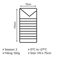 Milestone Envelope Sleeping Bag - Single - 2 Seasons